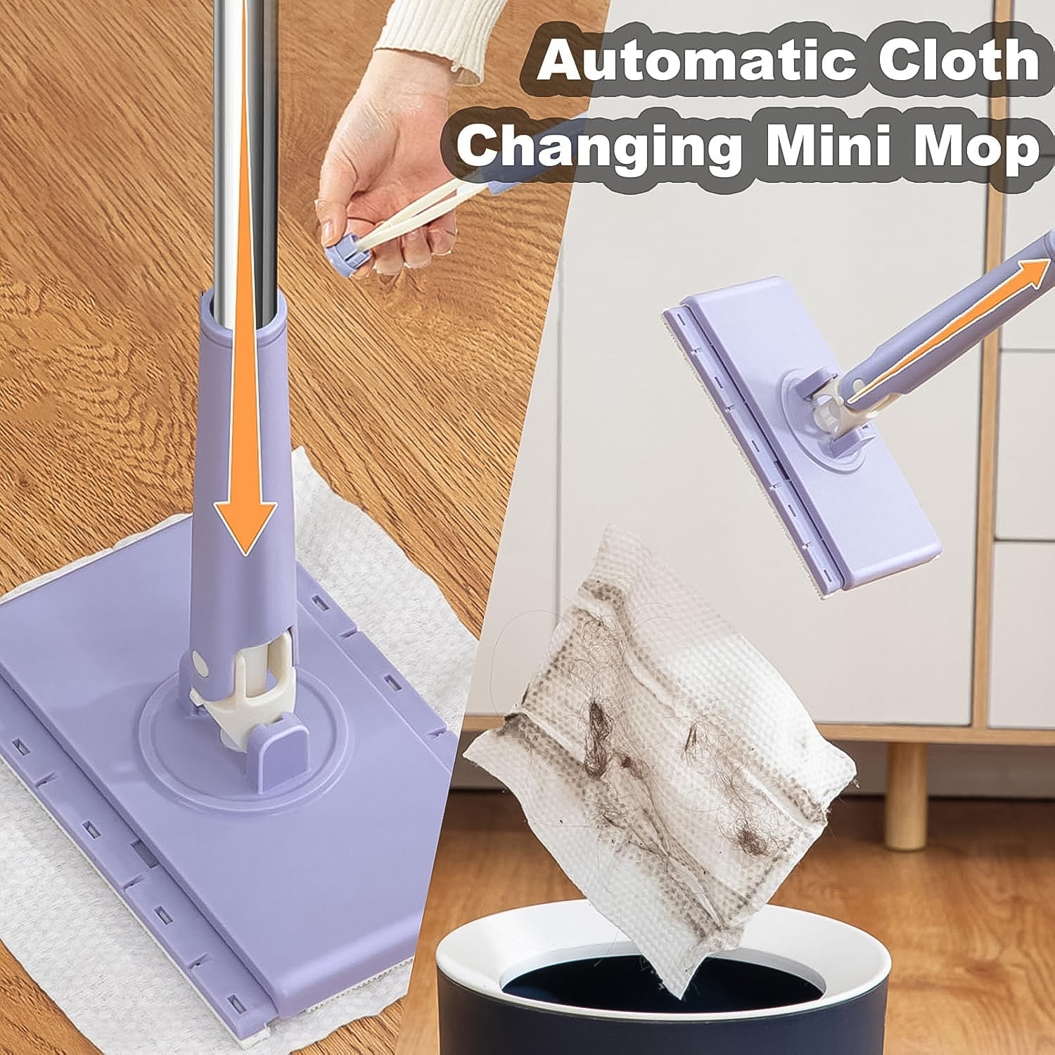 Automatic Cloth Changing Mini Mop With Push Pull Cloth Changing Handle (1 Pc) Automatic Cloth Changing Mini Mop With Push Pull Cloth Changing Handle (1 Pc)